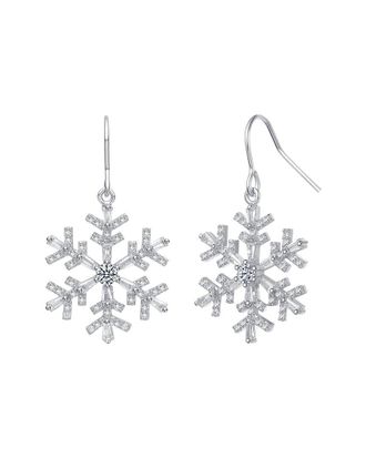 Genevive Plated Cz Hook Earrings