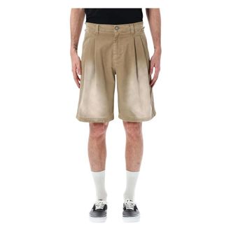 ERL Casual Shorts, male, Beige, Size: M Pleated Chino Shorts