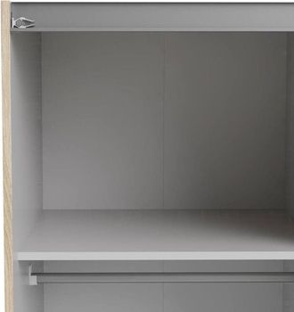 Dmora Guardaroba Grande Alienor, Armadio Camera da Letto 4 Ripiani, Appendiabiti, 59x200h cm Marrone Quercia