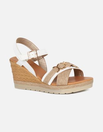 Lotus Womens Solena Womens Wedge Heel Sandals - White - Size: 8