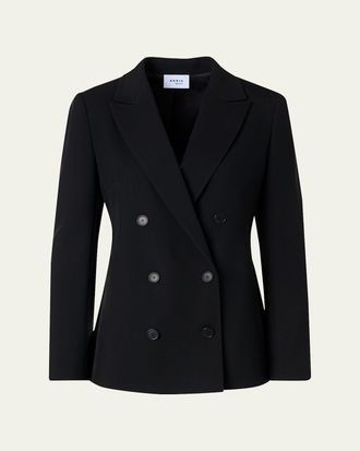 Akris Wool Tricotine Double-Breasted Jacket
