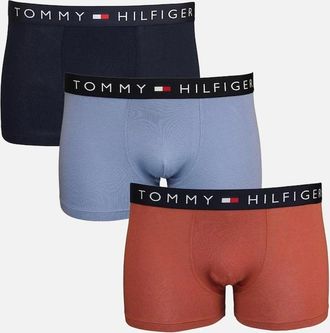 Tommy Hilfiger Mens Tommy Hilfiger 3-Pack Original Boxer Trunks, Desert Sky/Cappri Sun/Blue - Red - Size: 32/34/35