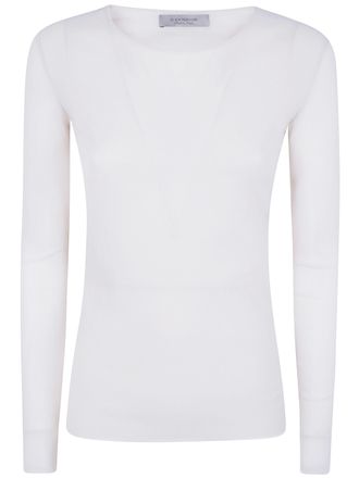 D.exterior D. EXTERIOR Sweater Round Neck Tulle