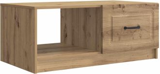 vidaXL Mesa De Caf&eacute; Roble Artisan 90 X 50 X 37 Cm Madera De Ingenier&iacute;a Vidaxl