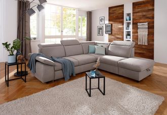 HOME AFFAIRE Ecksofa »Mauritius L-Form« mit Ottomane, mit Kopfteil- und Armlehnverstellung