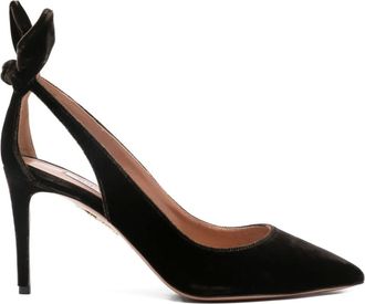 Aquazzura 85 mm pumps met strik - Bruin