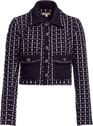 Elie Saab Tweed jack met zak - Zwart