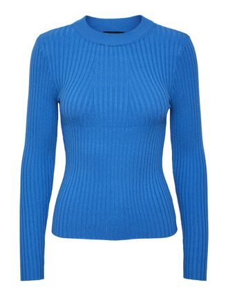 Pieces Womens Pccrista LS O-Neck Knit Noos Bc Sweater, French Blue, L