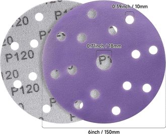 OEM Discos Abrasivos De 150 Mm, Papel De Lija De Grano 150, 50 Piezas, 15 Agujeros, Discos De Lijado Para Lijadoras Orbitales Aleatorias (morado)