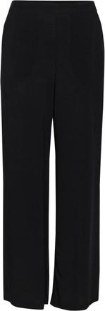 Part Two Zwarte broek met brede elastische taille - Dames - Wijde Broeken - Zwart - XL - Broeken