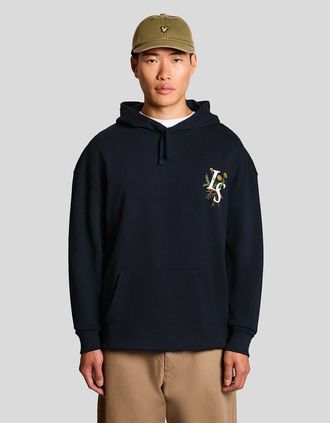 Lyle & Scott Lyle And Scott Mens Botanical Graphic Cotton Hoodie - Size: 40