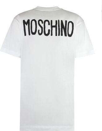 Moschino Womens Printed Cotton T-Shirt White T-Shirts & Jerseys