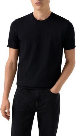Eton Texture Cotton T-Shirt in Black at Nordstrom, Size Large