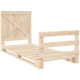 vidaXL Estructura De Cama Con Cabecero Madera Maciza De Pino 90x200 Cm Vidaxl