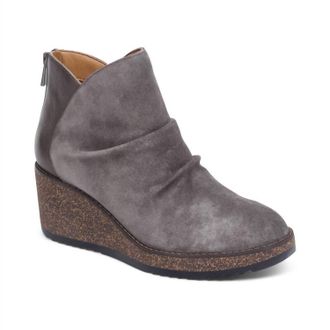 Aetrex Womens Kara Ankle Wedge Boot In Charcoal