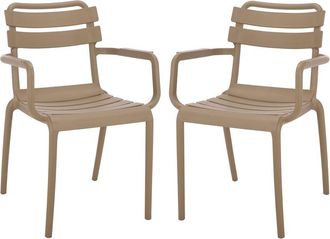 Safavieh Outdoor Set Of 2 Sarah Dining Armchairs