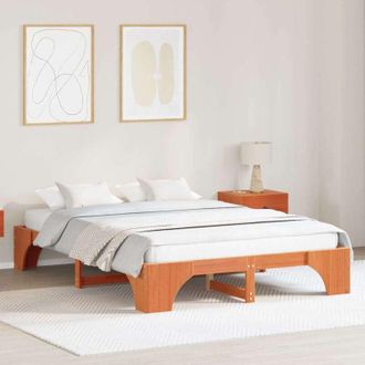 vidaXL Estructura De Cama Marr&oacute;n Cera 207 X 167 X 30 Cm Vidaxl