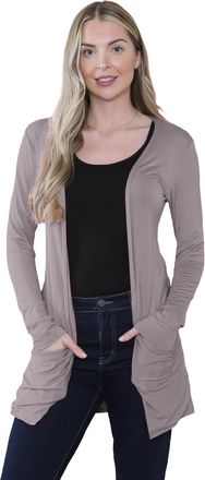 Janisramone Womens Cardigans Stylish and Versatile Open Front Boyfriend Cardigans for Women UK, Perfect Long Sleeve Ladies Cardigan with Drop Pockets for Layering