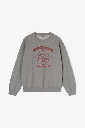 Ganni Grey Paris Club Sweatshirt - Size XS Organic Cotton