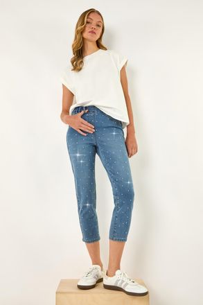 Roman Embellished Cropped Stretch Jeggings