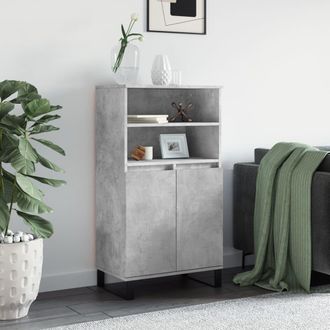 vidaXL Vidaxl - Aparador Alto Madera Contrachapada Gris Hormig&oacute;n 60x36x110 Cm