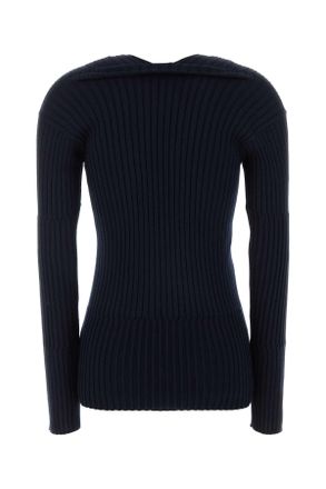 Bottega Veneta Womens Midnight Blue Cashmere Blend Top Midnightblue Exterior: Silk Maglie