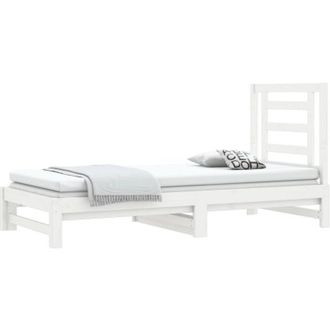 vidaXL Pull-out Day Bed without Mattress White 2x(90x190) cm vidaXL