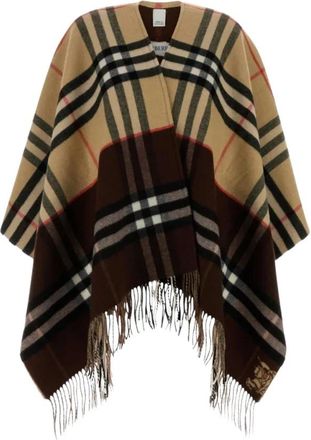 Burberry Reversible Poncho - Dames - Wintersjaals - Beige - ONE Size - Wol - Accessoires