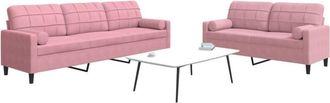 vidaXL Vidaxl - Juego De Sof&aacute;s Con Cojines 2 Piezas Terciopelo Rosa