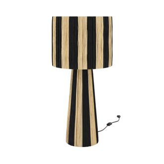 Rendez-Vous D&eacute;co Gran l&aacute;mpara rayada negra de hoja de palma