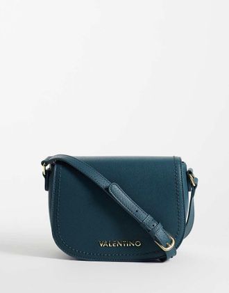Valentino borsa crossbody a sella in verde petrolio scuro-Blu