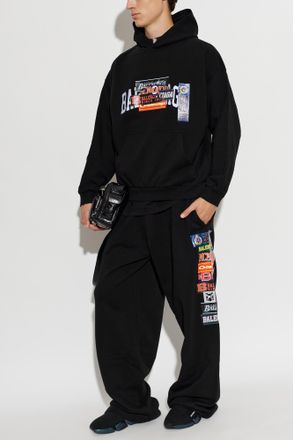 Balenciaga Sweatshirt With Colorful Print, Mens, Black
