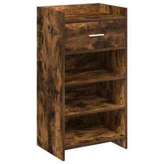 vidaXL Armario Zapatero Con Caj&oacute;n Roble Ahumado 48 X 36 X 92 Cm Vidaxl
