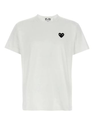 Comme Des Gar&ccedil;ons heart-patch T-shirt - unisex - Cotton - M - White