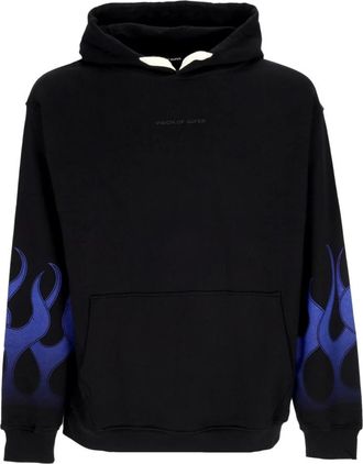 Vision Of Super Lichtgewicht Flames Hoodie Zwart/Blauw - Heren - Hoodies - Zwart - XL - Katoen - Hoodies & sweatvesten