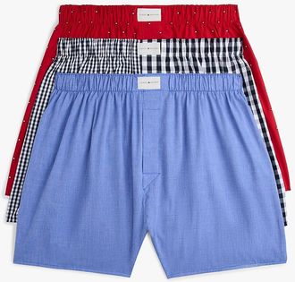 Tommy Hilfiger Mens Printed Woven Boxer 3-Pack - Multi - XL