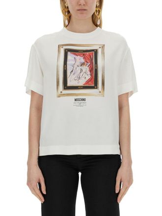 Moschino Artistic Print Satin T-Shirt