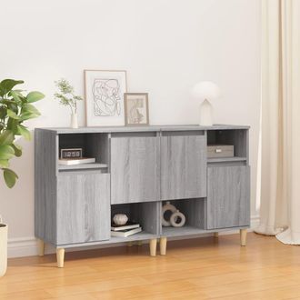 vidaXL Aparadores 2 Uds Madera Contrachapada Gris Sonoma 60x35x70 Cm Vidaxl