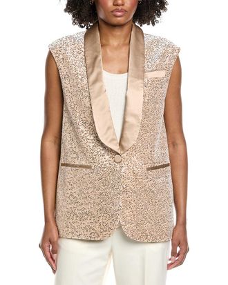 PESERICO Velvet Sequin Silk-Blend Waistcoat