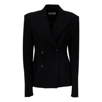 Sportmax Blazer de lana el&aacute;stica de doble botonadura - Jackets - Mujer - Negro - S