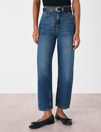 Whistles High Waist Barrel Leg Jean in Denim at Nordstrom, Size 28