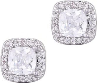 Adornia Cubic Zirconia Halo Cushion Stud Earrings in Silver at Nordstrom Rack