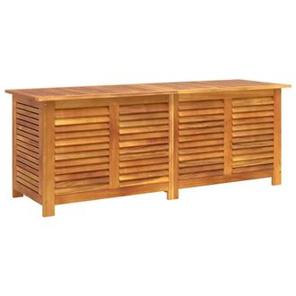 Berkfield Home Garden Storage Box with Louver 150x50x56 cm Solid Wood Acacia in Brown | Size: 150 x 50 x 56 cm