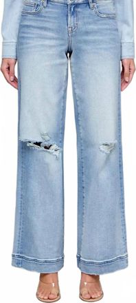 Hidden Jeans Nori Mid Rise Wide Leg Jean In Light Wash