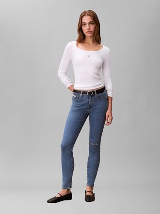 Calvin Klein Jeans Skinny-fit-Jeans CALVIN KLEIN JEANS, Damen, Gr. 28, L&auml;nge 32, blau jay, Denim/Jeans, Obermaterial: 78% Baumwolle, 20% Polyester, 2% Elasthan, unifarbe