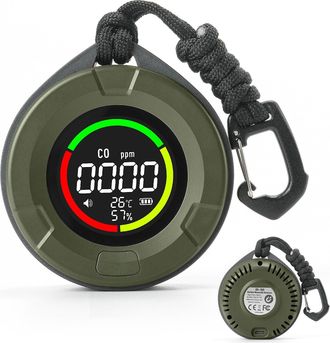 OEM Detector Port&aacute;til De Mon&oacute;xido De Carbono Ds-100, Detector De Co 3 En 1 Para Viajes Y Acampadas, Medidor Recargable Con Alerta Sonora Y Visual, Alarma 