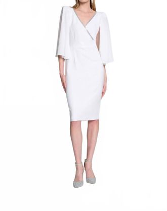 Joseph Ribkoff Knee-Length Shift Dress With V-Neck In White