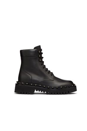 Valentino Garavani 50Mm Rockstud Combat Boots In Black