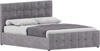 Home Discount Valentina King Ottoman Storage Bed with Gel Memory Foam Pocket Spring Mattress, Light Grey Velvet