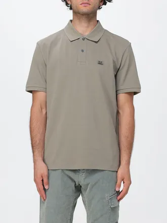 C.P. Company C. P. COMPANY Polo in cotone stretch a maniche corte con colletto e logo a contrasto